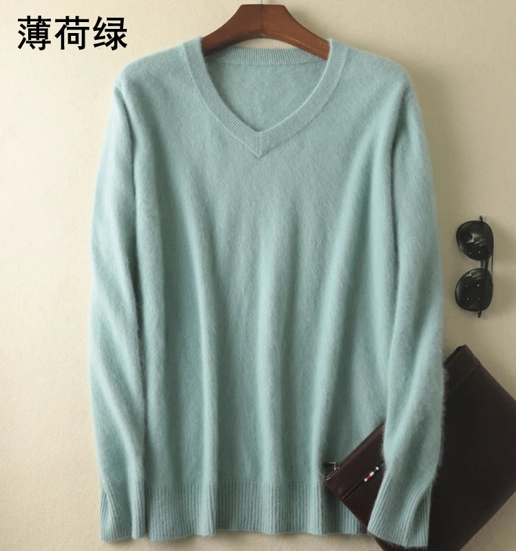 Men's 100% Mink Cashmere Large Size Sweaters