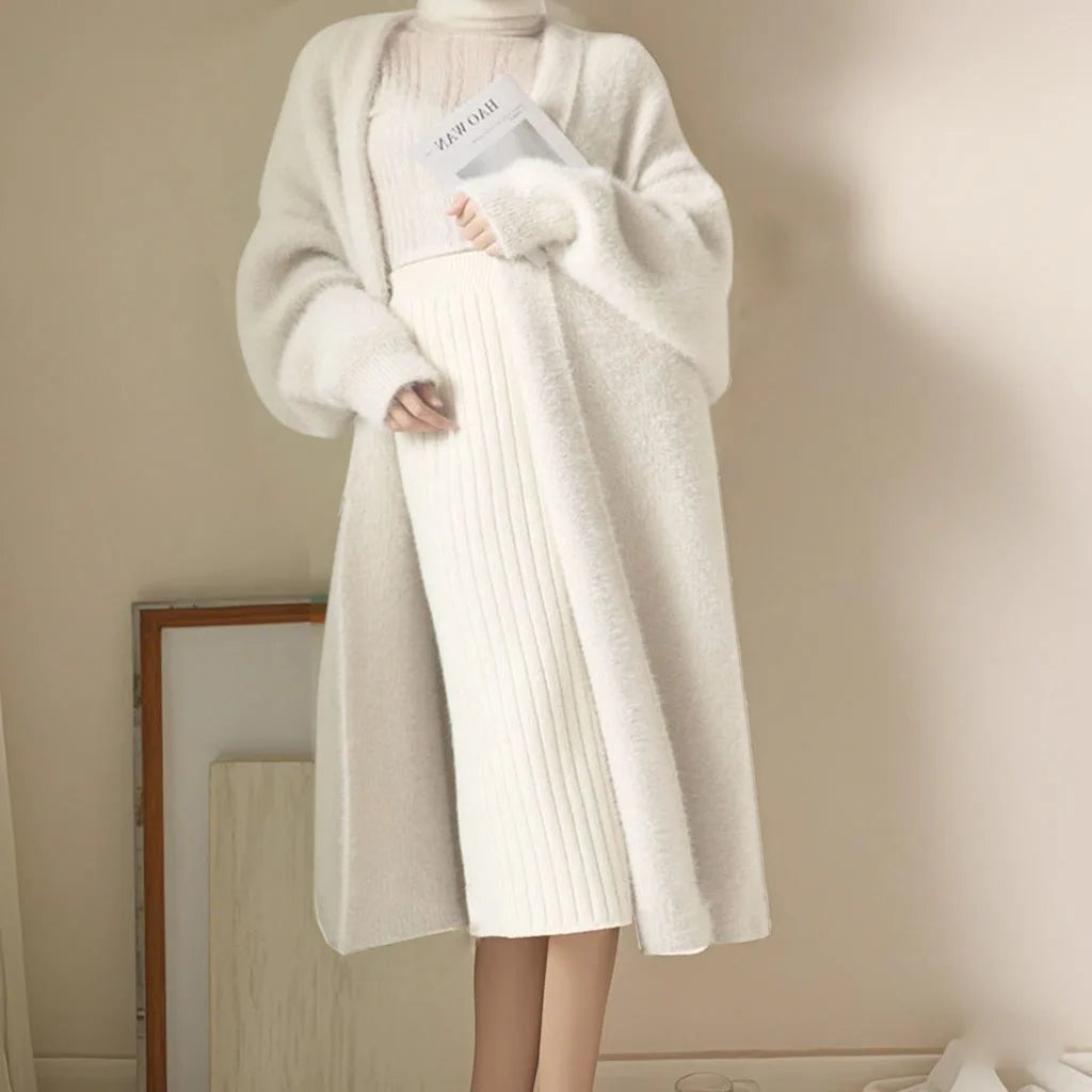 women winter clothes Knitted fluffy long sleeve Cashmere sweater