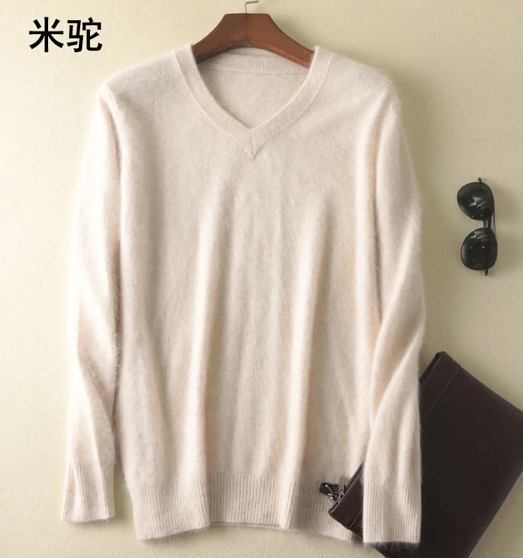 Men's 100% Mink Cashmere Large Size Sweaters