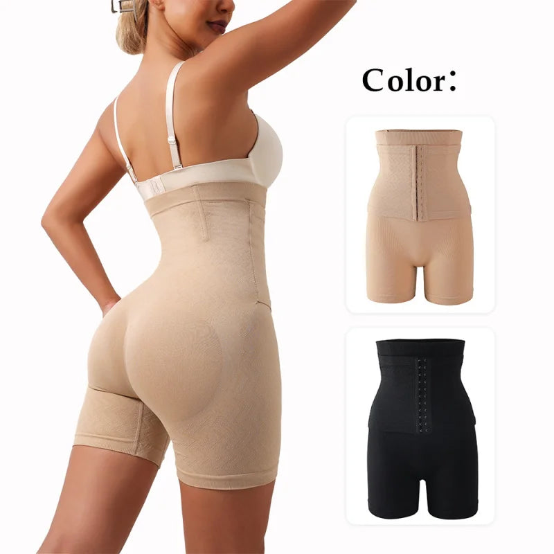 High Waist Shaping Reinforced Button Tummy Control Panties Anti-Exposure Butt Lifting Shaping Waist Trainer Tummy Control Pants