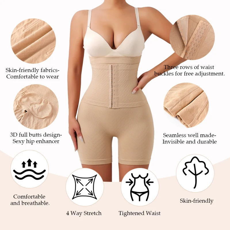 High Waist Shaping Reinforced Button Tummy Control Panties Anti-Exposure Butt Lifting Shaping Waist Trainer Tummy Control Pants