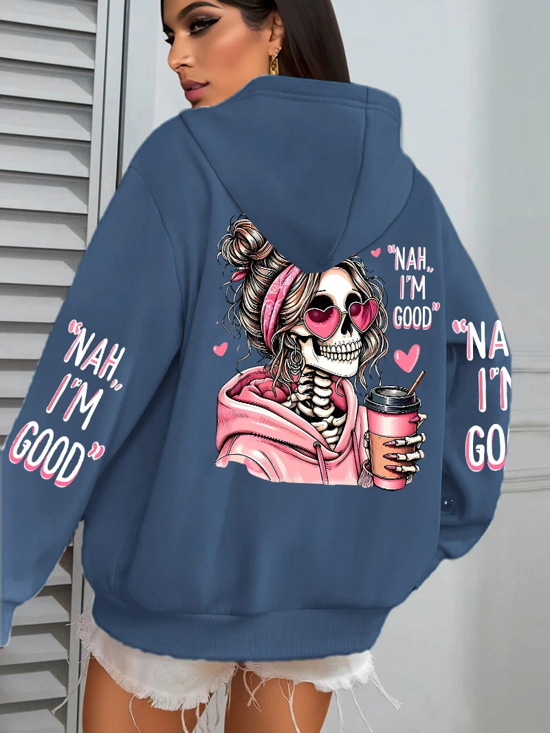 Expensive Talks Back Funny Printing Womens Hoodie Loose Multicolor Pullovers Fleece Autumn Sportswear Casual Pocket Hoody