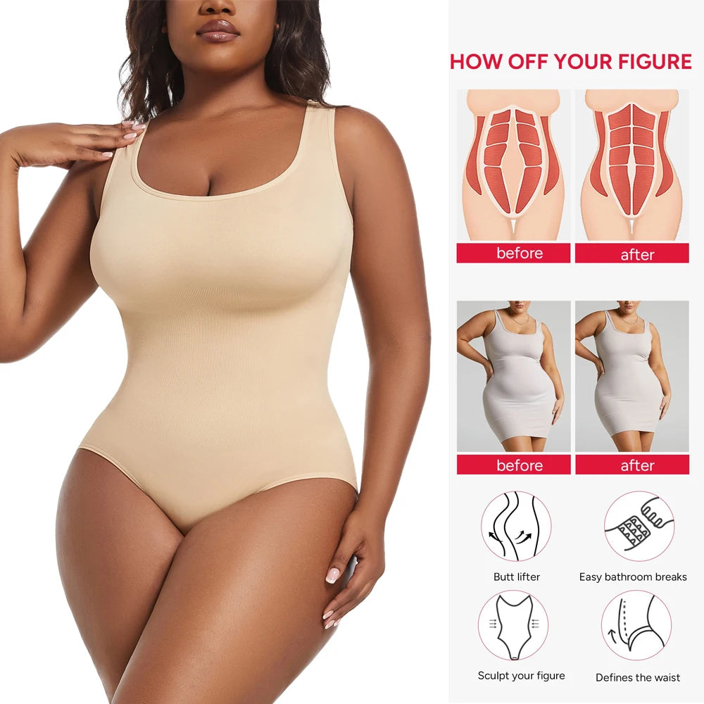 Plus Size Women's Briefs Bodysuit Butt Lifter Wide Shoulder Straps Shapewear Smooth Body Tummy Control Body Shaper XL-5XL New in