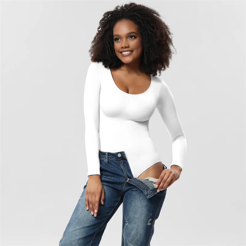 Long Sleeve Seamless One Piece Corset Slimming Bodysuit Full Coverage Women's Waist Training Shapewear