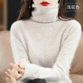 Autumn Winter Women 100% Mink Cashmere Sweater Pile Collar Casual Pullover Qulity Soft Warm Jumpers Solid Color Knitwear Tops