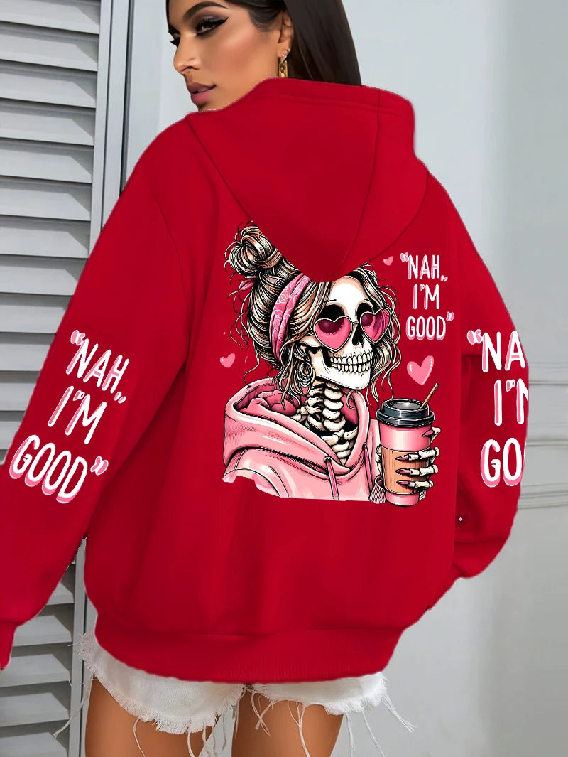Expensive Talks Back Funny Printing Womens Hoodie Loose Multicolor Pullovers Fleece Autumn Sportswear Casual Pocket Hoody