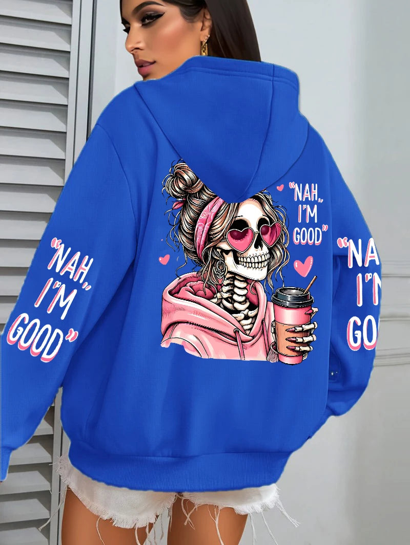 Expensive Talks Back Funny Printing Womens Hoodie Loose Multicolor Pullovers Fleece Autumn Sportswear Casual Pocket Hoody