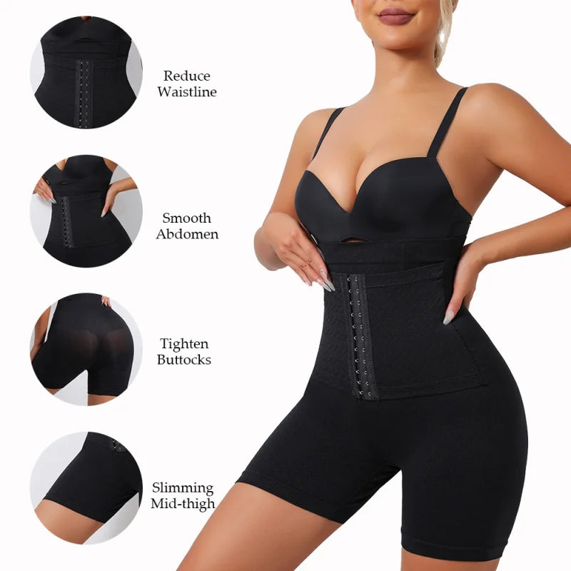 High Waist Shaping Reinforced Button Tummy Control Panties Anti-Exposure Butt Lifting Shaping Waist Trainer Tummy Control Pants