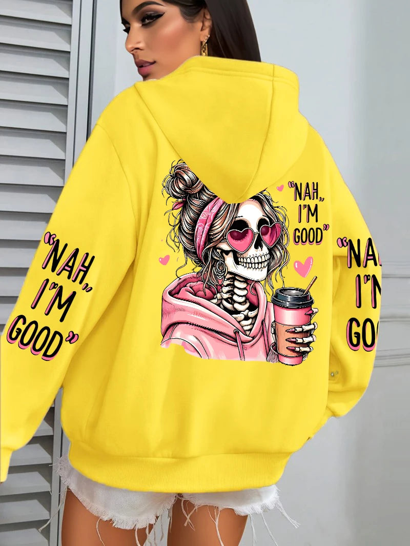Expensive Talks Back Funny Printing Womens Hoodie Loose Multicolor Pullovers Fleece Autumn Sportswear Casual Pocket Hoody