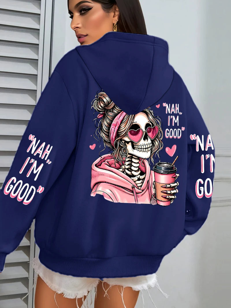 Expensive Talks Back Funny Printing Womens Hoodie Loose Multicolor Pullovers Fleece Autumn Sportswear Casual Pocket Hoody