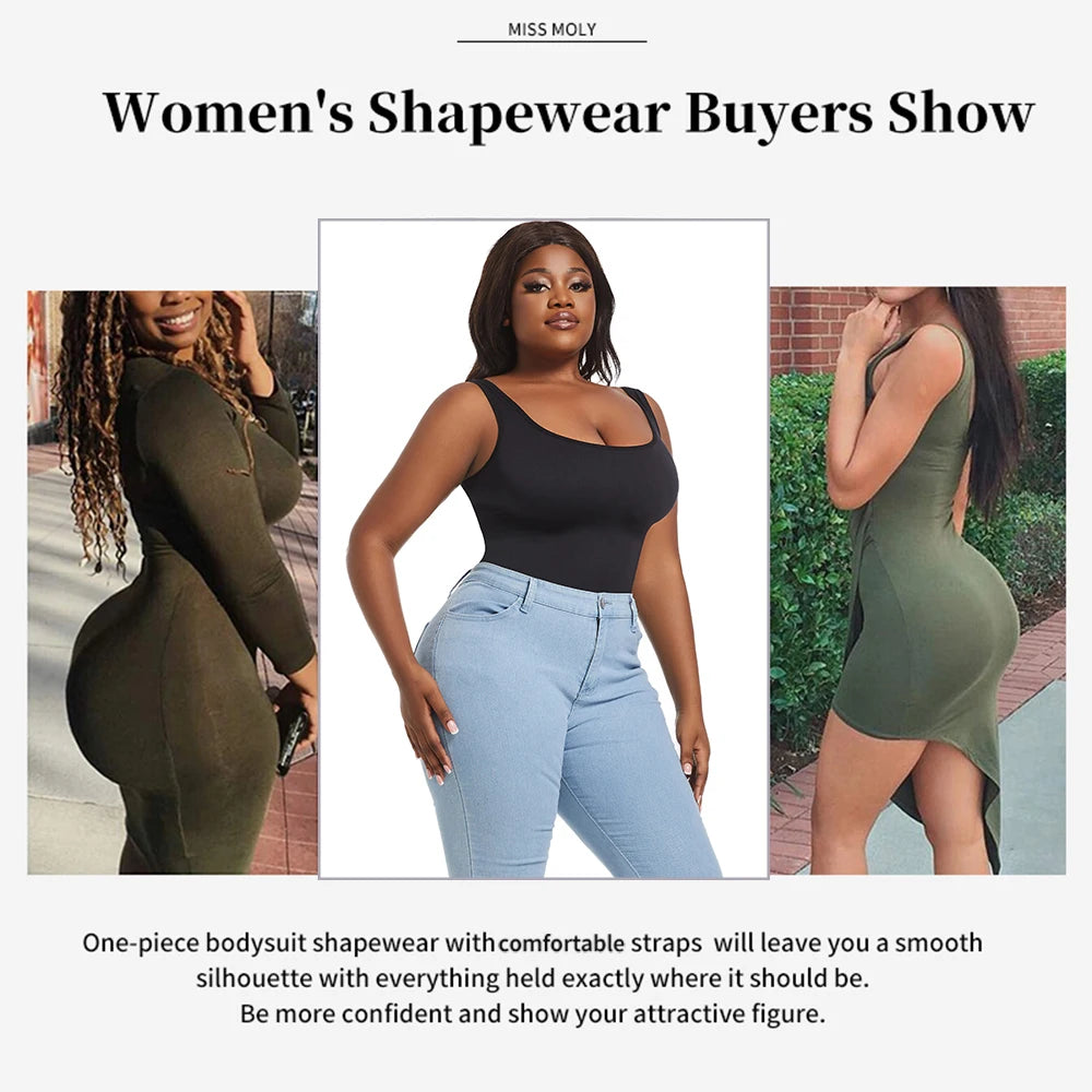 Plus Size Women's Briefs Bodysuit Butt Lifter Wide Shoulder Straps Shapewear Smooth Body Tummy Control Body Shaper XL-5XL New in