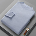 100% Merino Wool Sweater Men's Half high collar Knitted Hoodie Spring Autumn New Cashmere Sweater Versatile  Menswear
