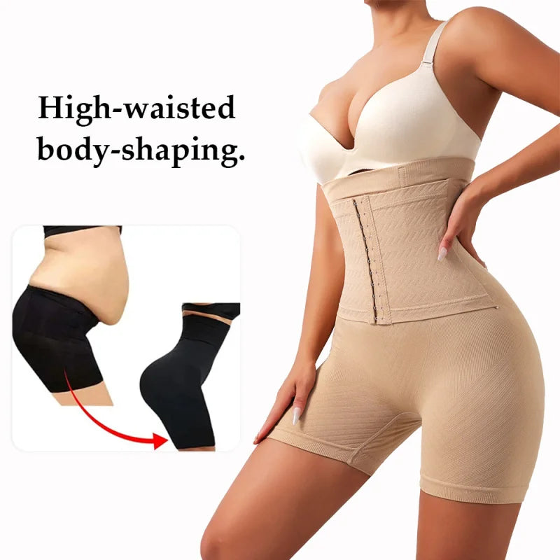 High Waist Shaping Reinforced Button Tummy Control Panties Anti-Exposure Butt Lifting Shaping Waist Trainer Tummy Control Pants