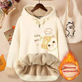 2024 New Women's Fleece-lined Thick Sweatshirt Hooded Winter Top Autumn/winter Thickened Wool Sweater Coat Casual Style