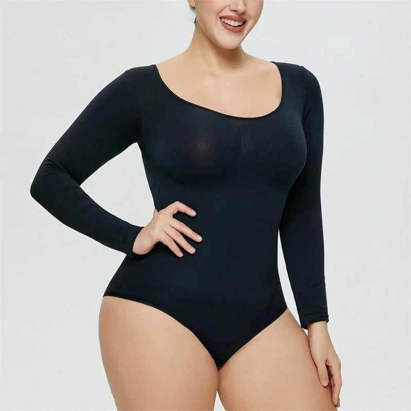 Long Sleeve Seamless One Piece Corset Slimming Bodysuit Full Coverage Women's Waist Training Shapewear