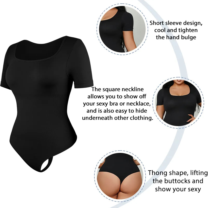 Plus Size Women Slimming Full Body Shaper Thong Bodysuit Waist Trainer Butt Lifter Panties Tummy Control Lingerie Soft Shapewear