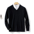 Men's Cashmere Cotton Blend Warm Pullovers Sweater V Neck